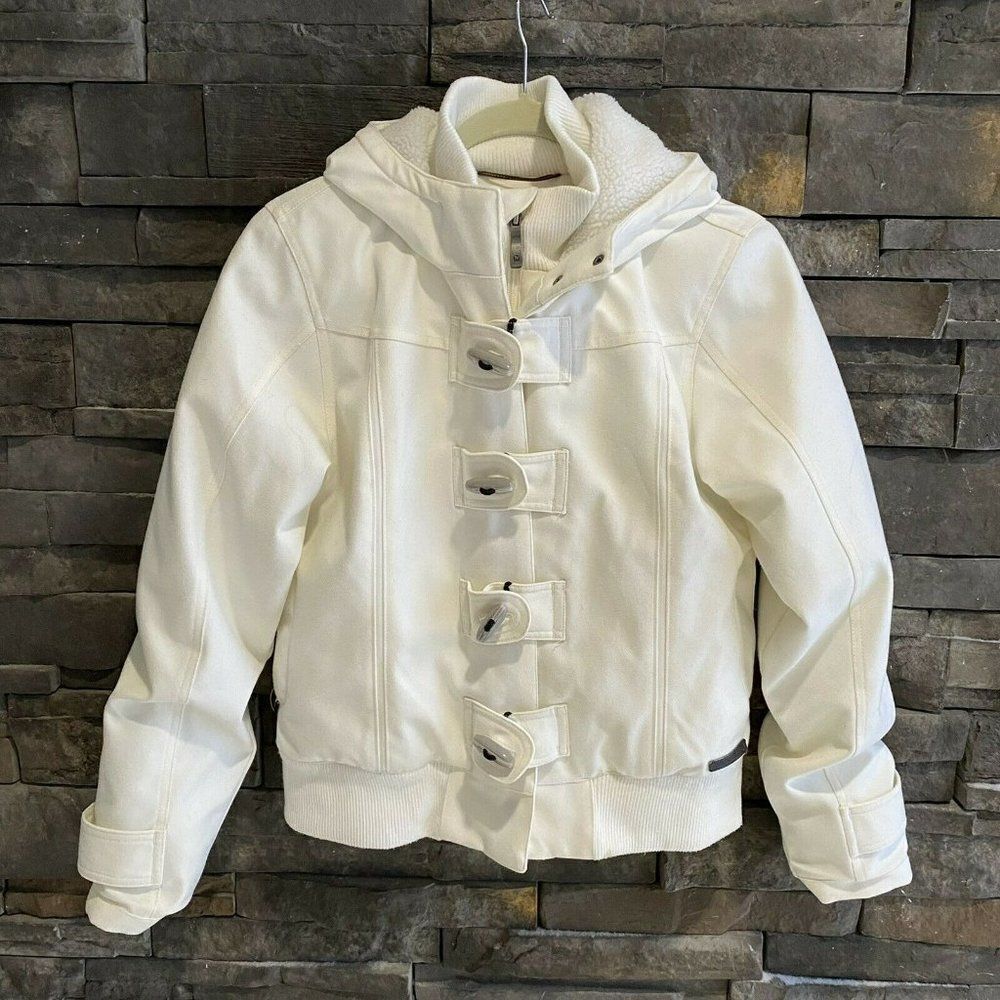 Merrell Opti-Warm Cream Colored Wintwr Jacket‎ Womens Medium Toggle Buttons